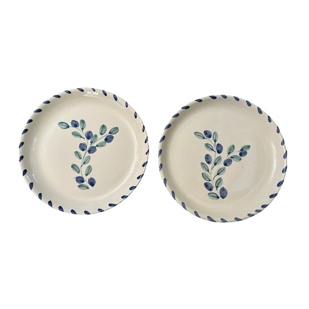 Pottery Barn Grape Vine Salad Plates Set Of 2 Made In Italy 8"